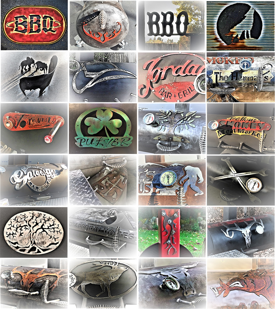 Photo collage of grill artwork