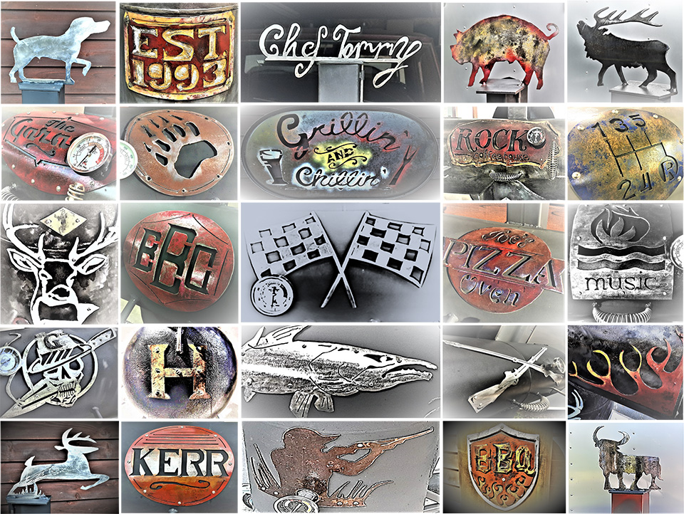Photo collage of grill artwork