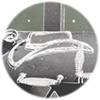Close-up of grill cover with cowboy hat artwork